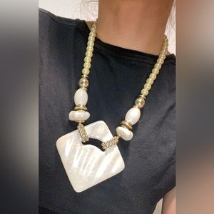 Chunky Pearl Shell Statement Necklace